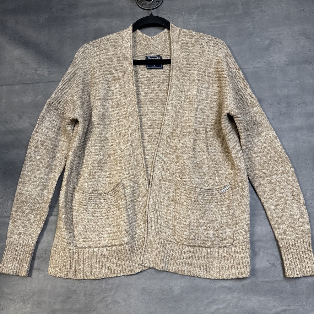 Abercrombie & Fitch open-front marled knit cardigan Front Pockets Med